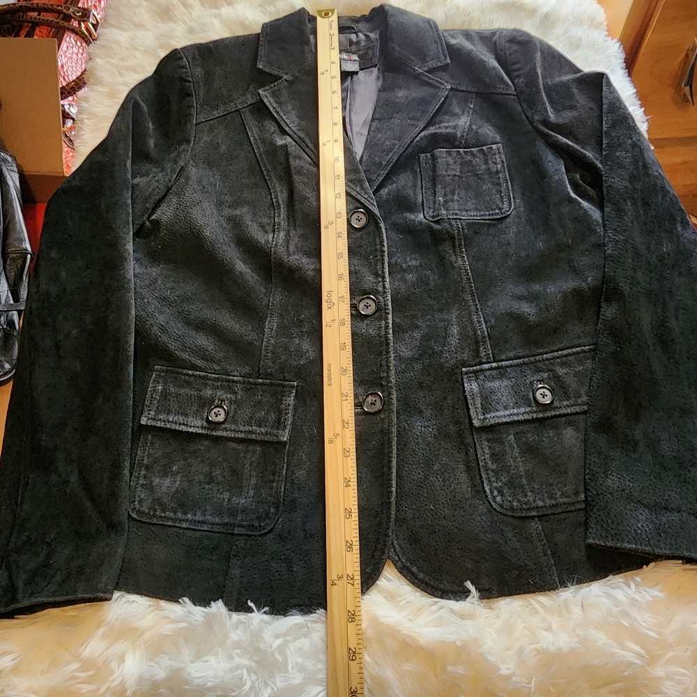 Vintage Style & Co Black Suede Blazer Size Large - Picture 5 of 9